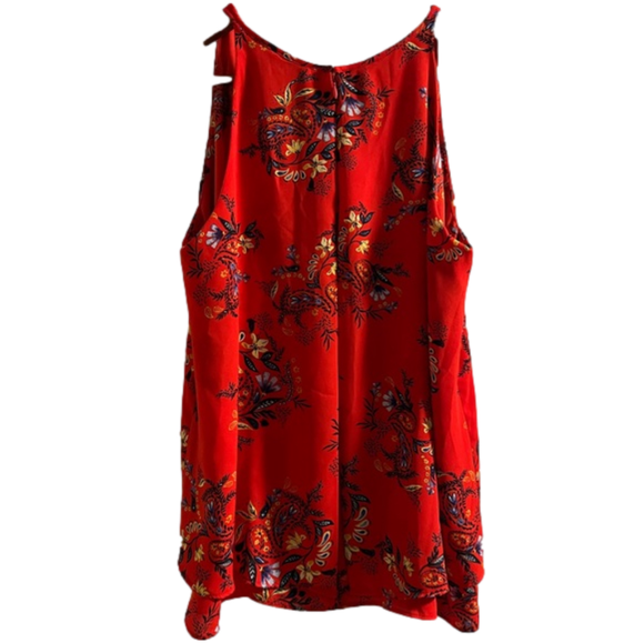 Women’s Emma & Olivia Sleeveless Red Floral Blouse Size Medium - Picture 2 of 4